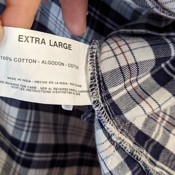 GLORIA Vanderbilt plaid embroidered boho cotton shirt size XL @R - Picture 8 of 10